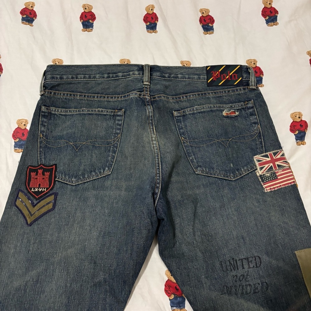 Polo Ralph Lauren Skull Patchwork Distressed Jean… - image 4